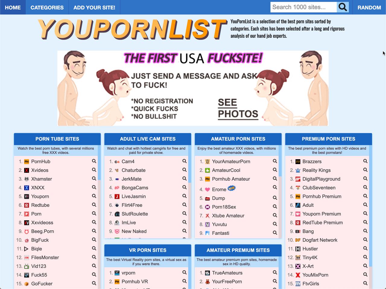 YouPornList - Best Porn Sites List